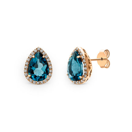 EARRINGS PINK GOLD 750 & PRECIOUS STONES - 96736