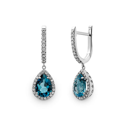 EARRINGS WHITE GOLD 750 & PRECIOUS STONES - 96737