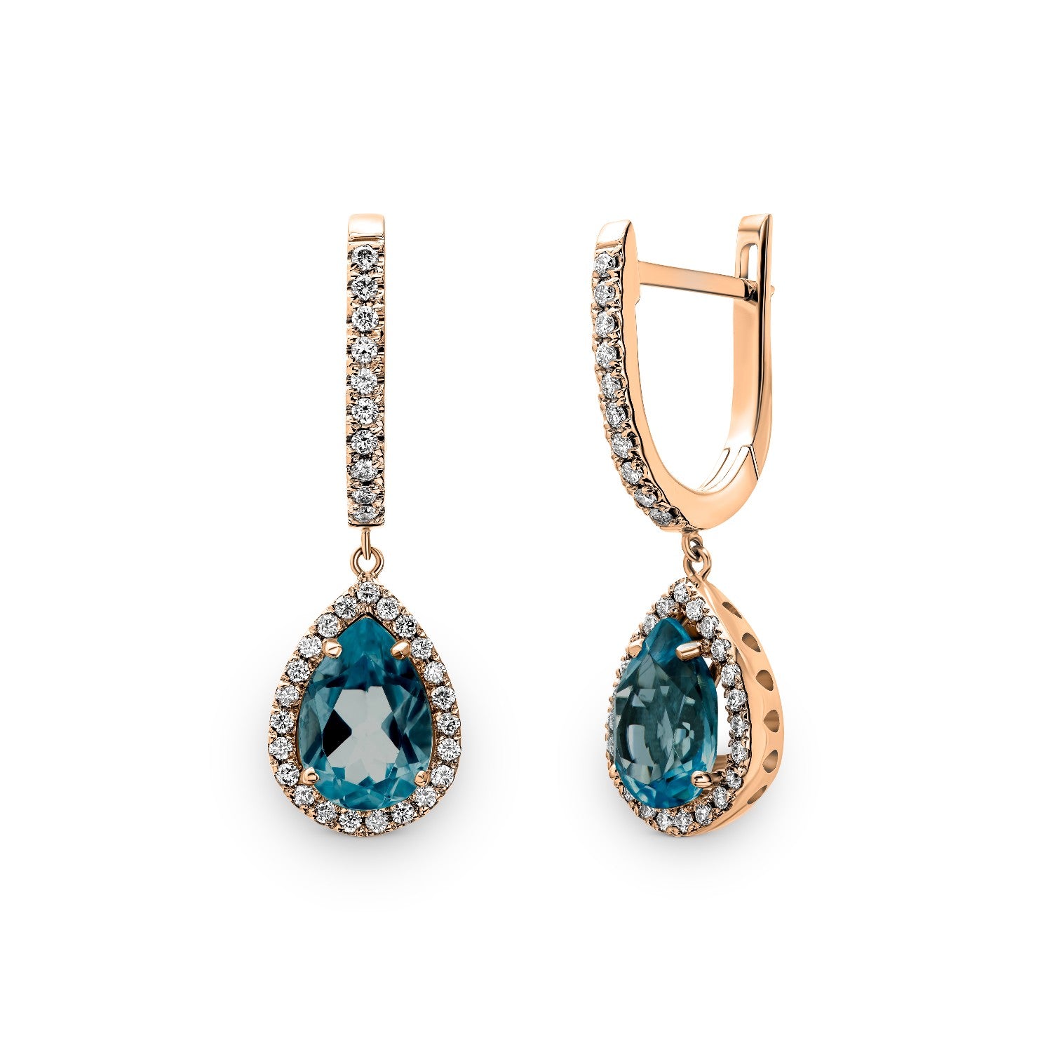 EARRINGS PINK GOLD 750 & PRECIOUS STONES  - 96738