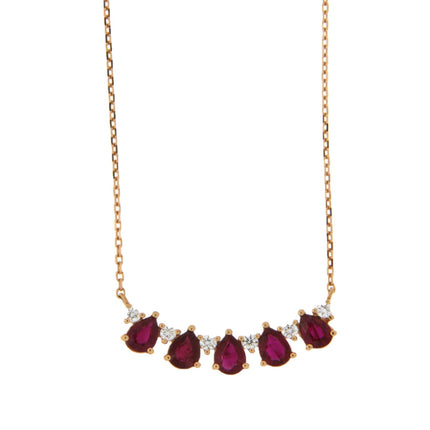 NECKLACE PINK GOLD 750 & PRECIOUS STONES - 96801