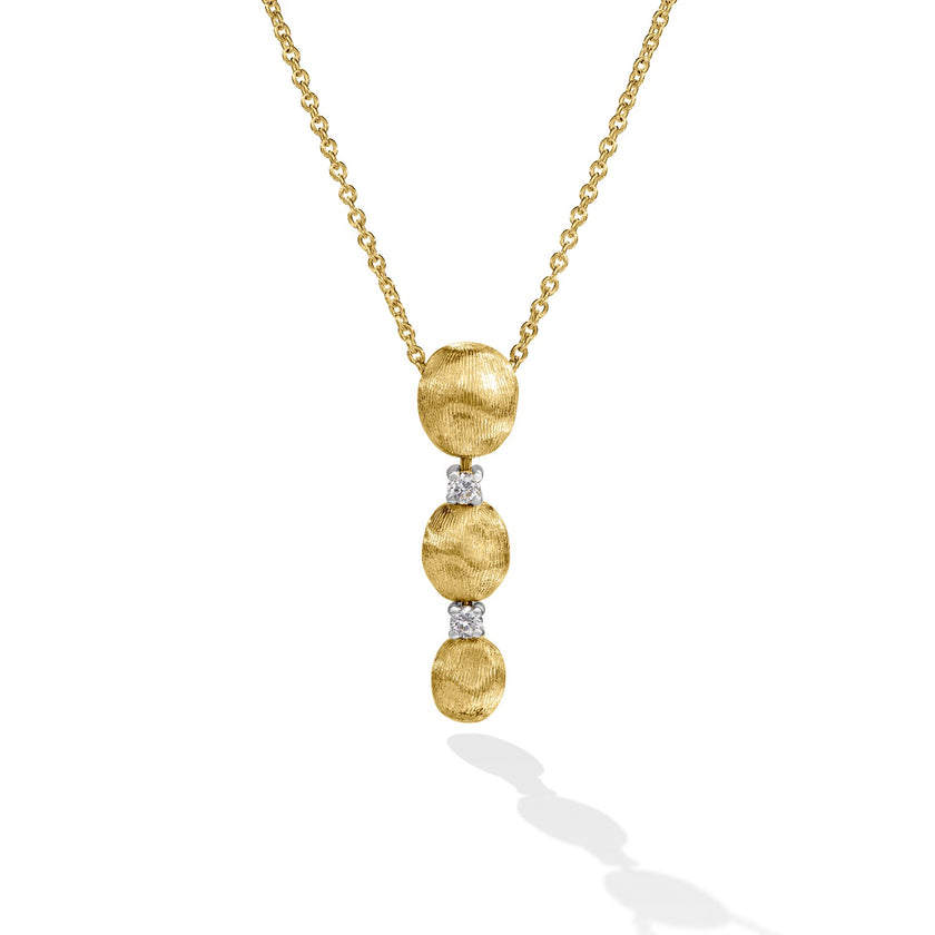 NECKLACE YELLOW & WHITE GOLD 750 & PRECIOUS STONES - 96826