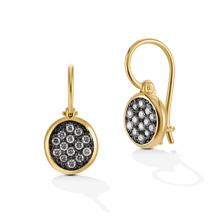 EARRINGS BLACK & YELLOW GOLD 750 & PRECIOUS STONES - 96842