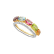 RING YELLOW & WHITE GOLD 750 & PRECIOUS STONES