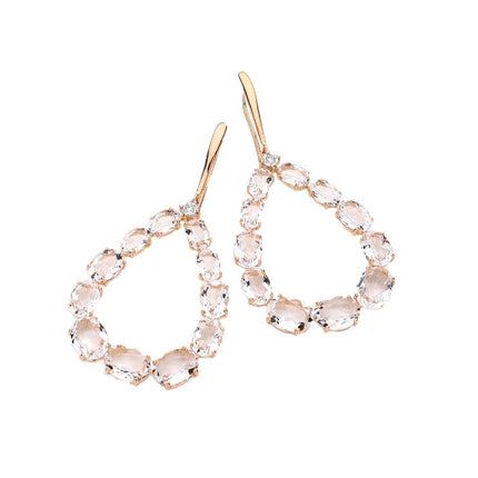 EARRINGS PINK GOLD 750 & PRECIOUS STONES - 96886