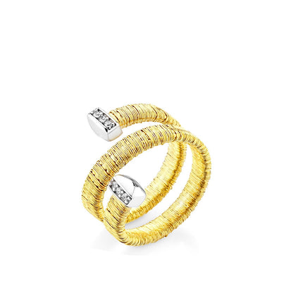 RING YELLOW & WHITE SILVER 925 & C.Z. - 96917