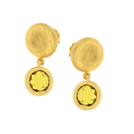 EARRINGS YELLOW SILVER 925 & SYNTHETIC STONES - 96992