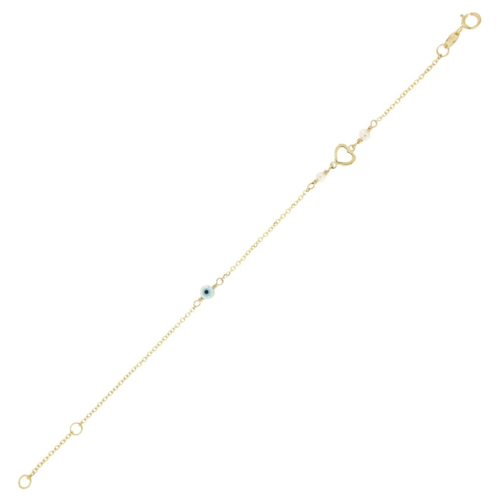 BRACELET GOLD 14 K PRECIOUS STONES