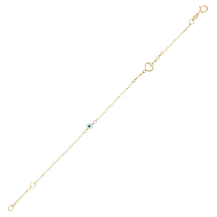 BRACELET GOLD 14 K PRECIOUS STONES