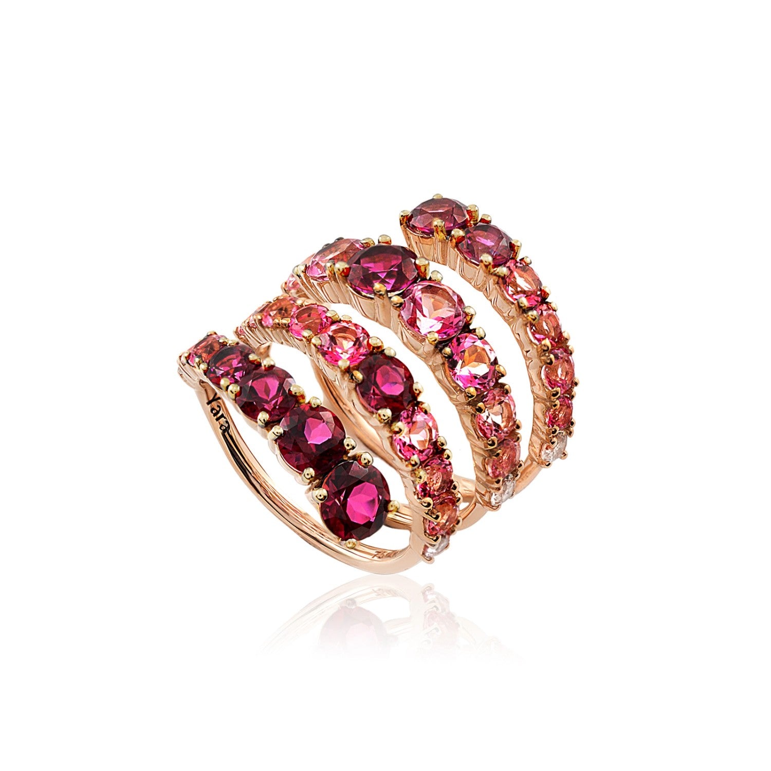 RING PINK GOLD 750 & SEMIPRECIOUS STONES