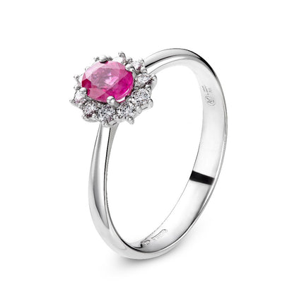 RING WHITE GOLD 750 & PRECIOUS STONES - 97184