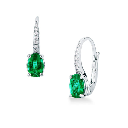 EARRINGS WHITE GOLD 750 & PRECIOUS STONES - 97186