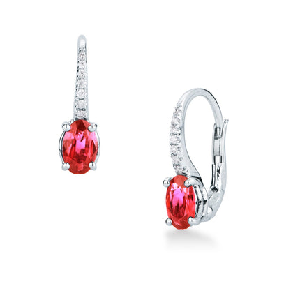 EARRINGS WHITE GOLD 750 & PRECIOUS STONES - 97190