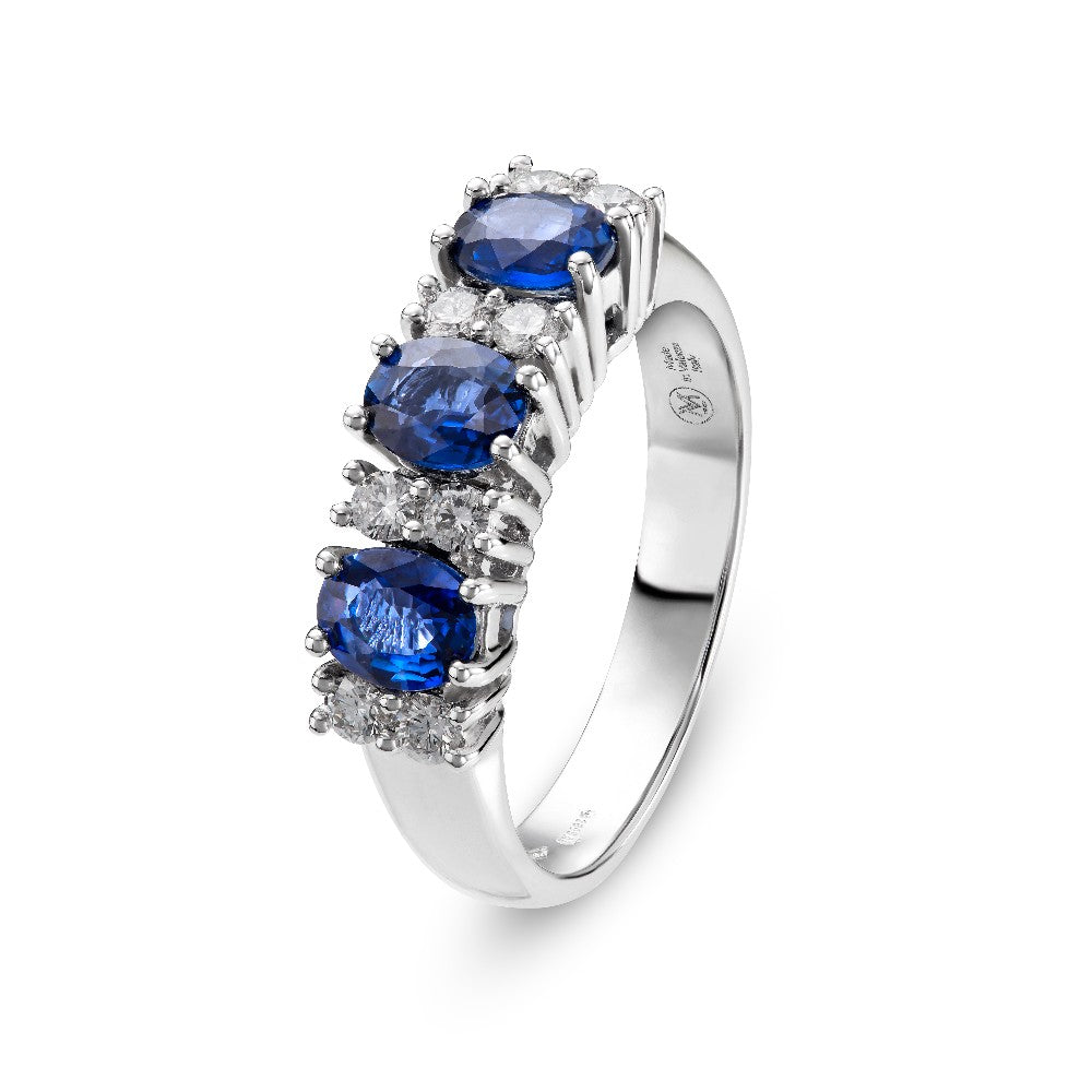 RING WHITE GOLD 750 & PRECIOUS STONES