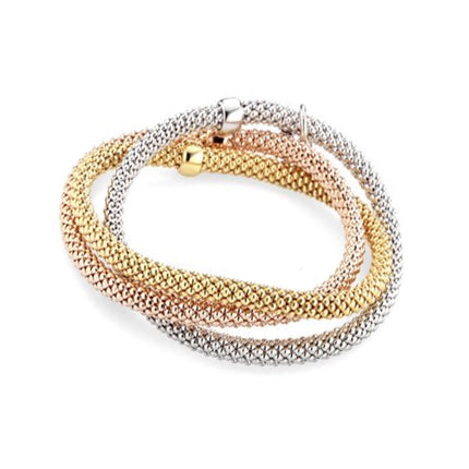 BRACELET WHITE & PINK & YELLOW SILVER 925 - 97234