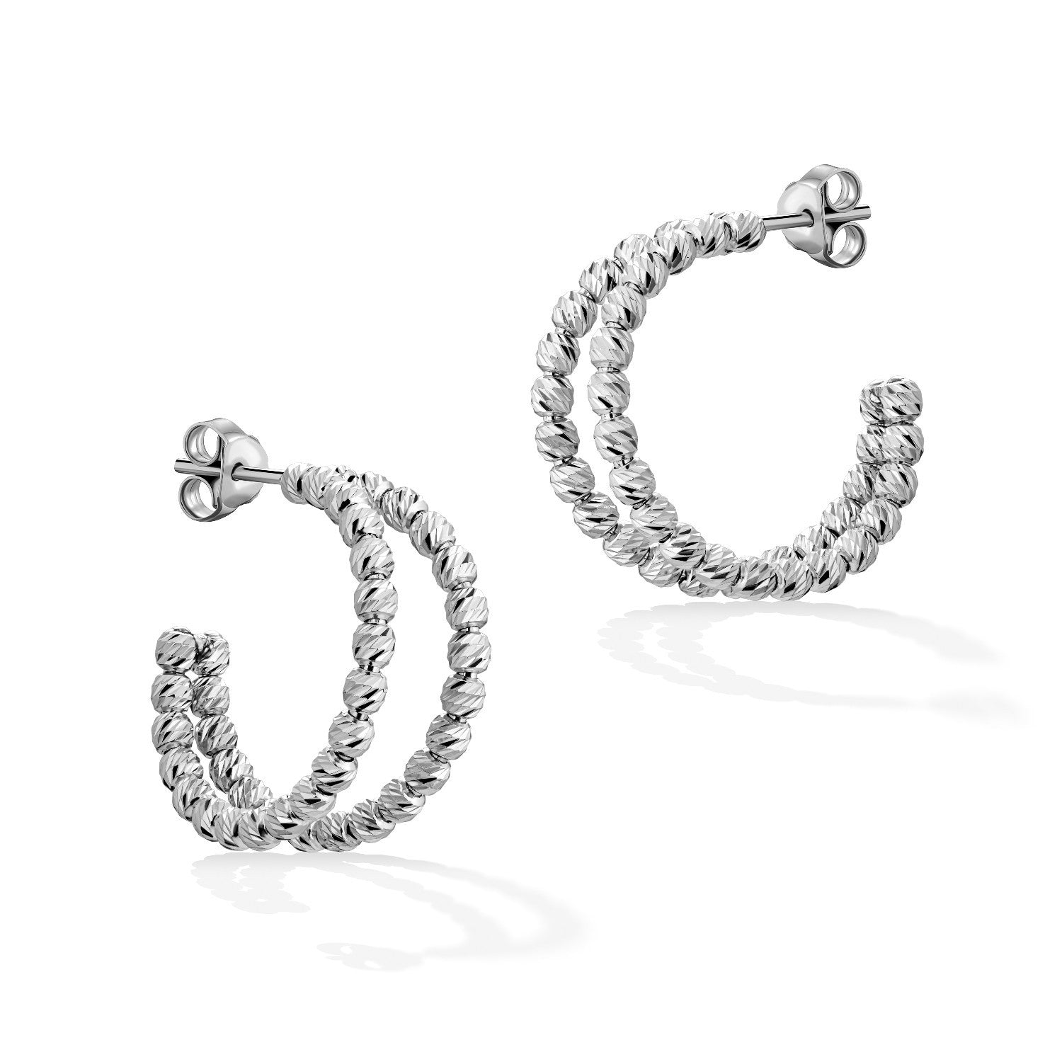 EARRINGS WHITE GOLD 585   - 97441