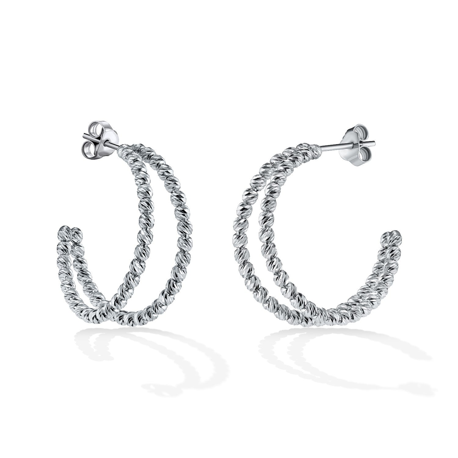 EARRINGS WHITE GOLD 585   - 97449