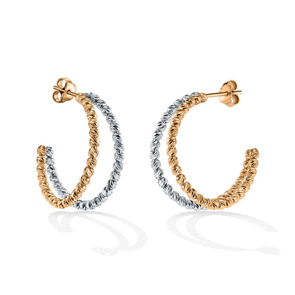 EARRINGS WHITE & PINK GOLD 585   - 97450