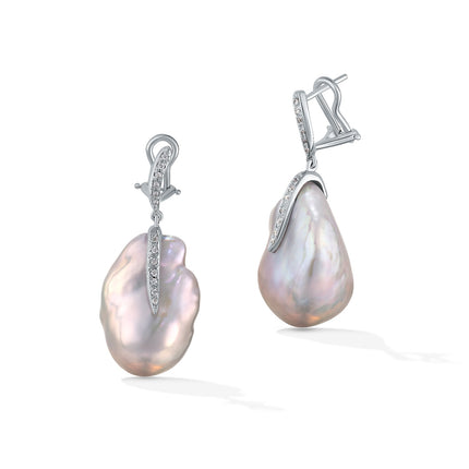 EARRINGS WHITE GOLD 750 & PRECIOUS STONES - 98109