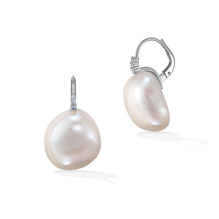 EARRINGS WHITE GOLD 750 & PEARLS - 98111