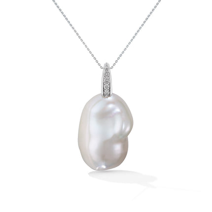 PENDANT WHITE GOLD 750 & PEARLS - 98114