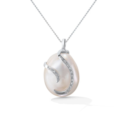 PENDANT WHITE GOLD 750 & PEARLS - 98118