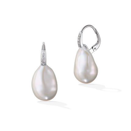 EARRINGS WHITE GOLD 750 & PRECIOUS STONES - 98119