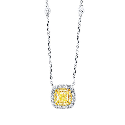 NECKLACE YELLOW & WHITE GOLD 750 & PRECIOUS STONES - 98167