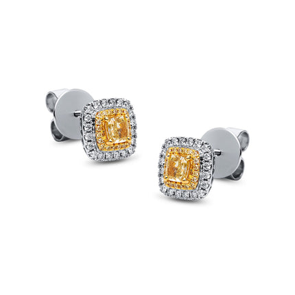 EARRINGS YELLOW & WHITE GOLD 750 & PRECIOUS STONES - 98169