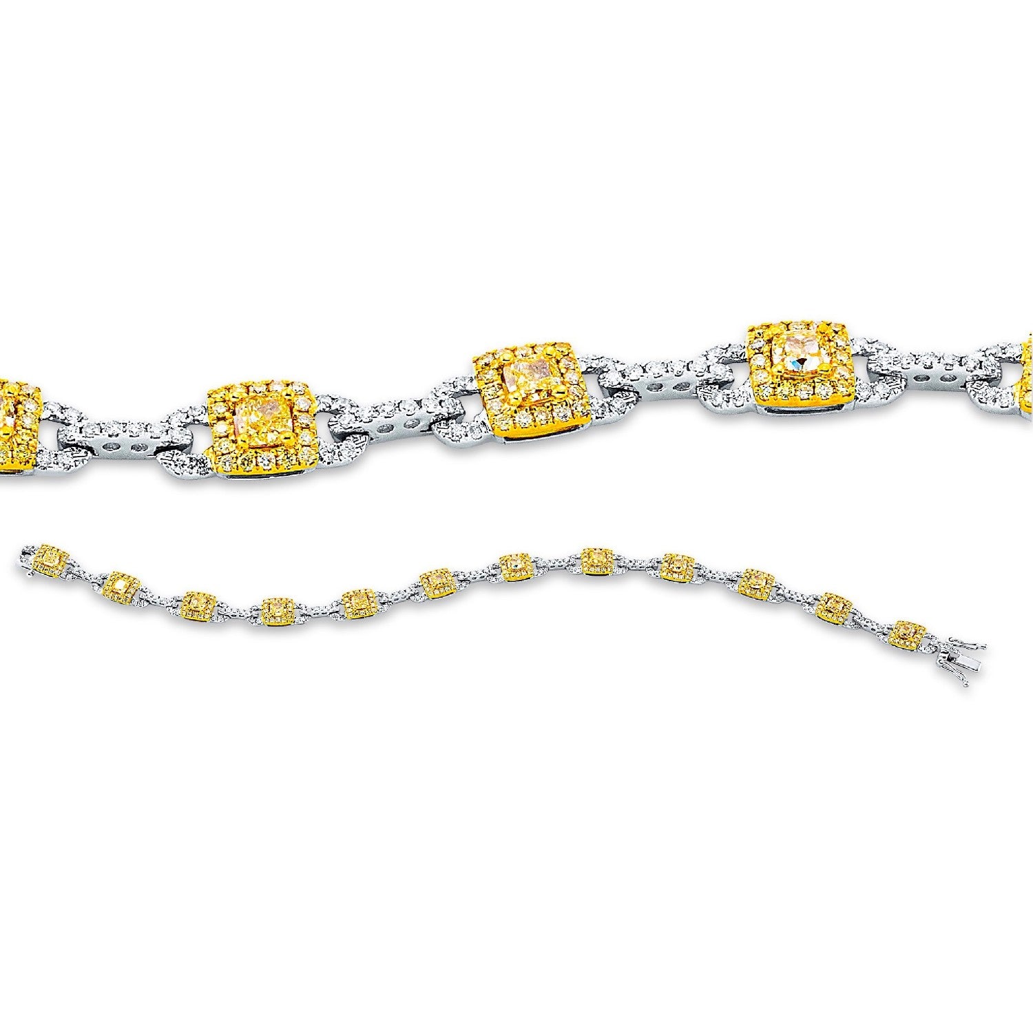 BRACELET YELLOW & WHITE GOLD 750 & PRECIOUS STONES  - 98170