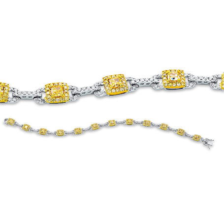 BRACELET YELLOW & WHITE GOLD 750 & PRECIOUS STONES - 98170 - Availability: Immediately