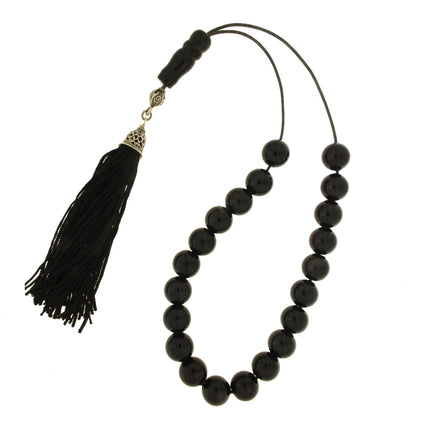 ROSARY WITH BLACK ONYX & SILVER - 98259