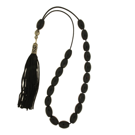 ROSARY BLACK ONYX  & SILVER - 98261