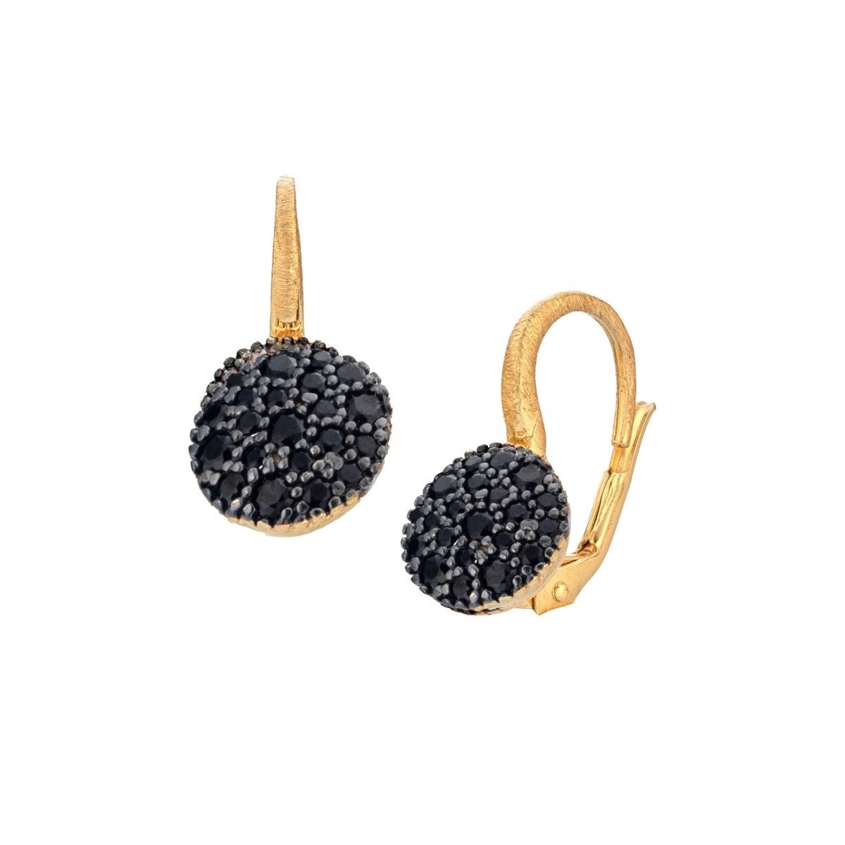 EARRINGS BLACK & YELLOW SILVER 925 & C.Z.  - 98287