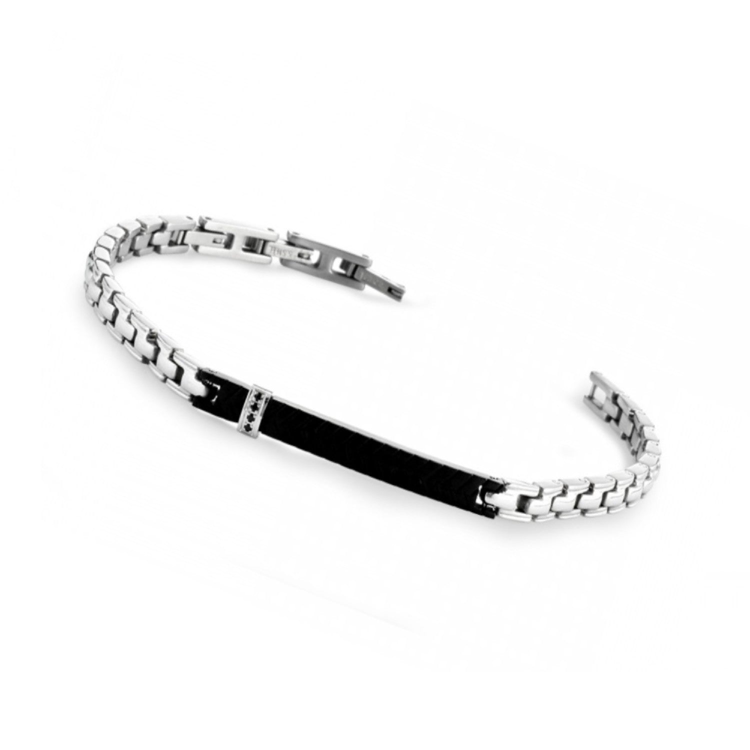 BRACELET WHITE & BLACK STAINLESS STEEL - 98297