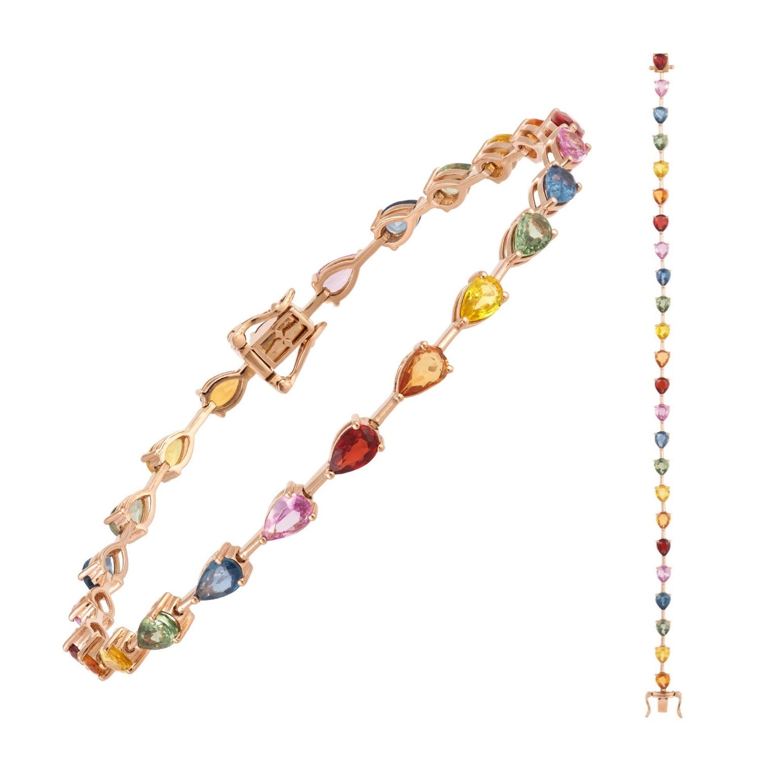 BRACELET PINK GOLD 750 & PRECIOUS STONES