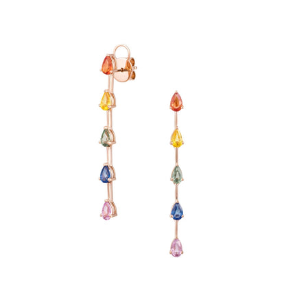 EARRINGS PINK GOLD 750 & PRECIOUS STONES - 98348