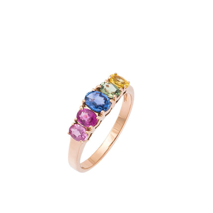 RING PINK GOLD 750 & PRECIOUS STONES - 98351