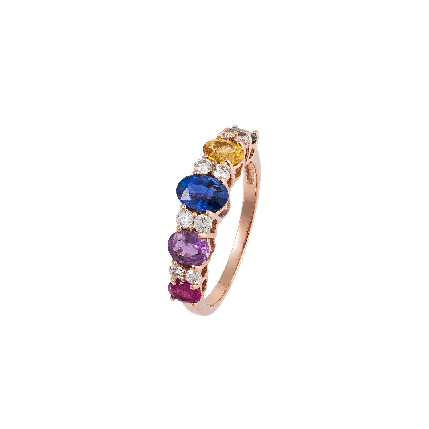 RING PINK GOLD 750 & PRECIOUS STONES