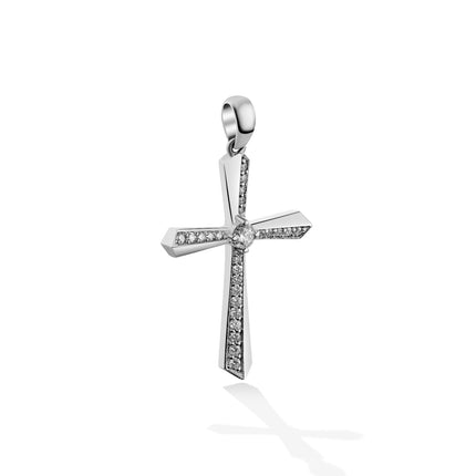 CROSS WHITE GOLD 750 & PRECIOUS STONES