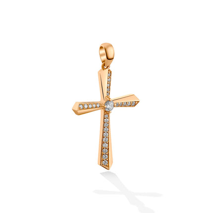 CROSS PINK GOLD 750 & PRECIOUS STONES  - 98363