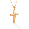 CROSS PINK GOLD 750 & PRECIOUS STONES WITH CHAIN