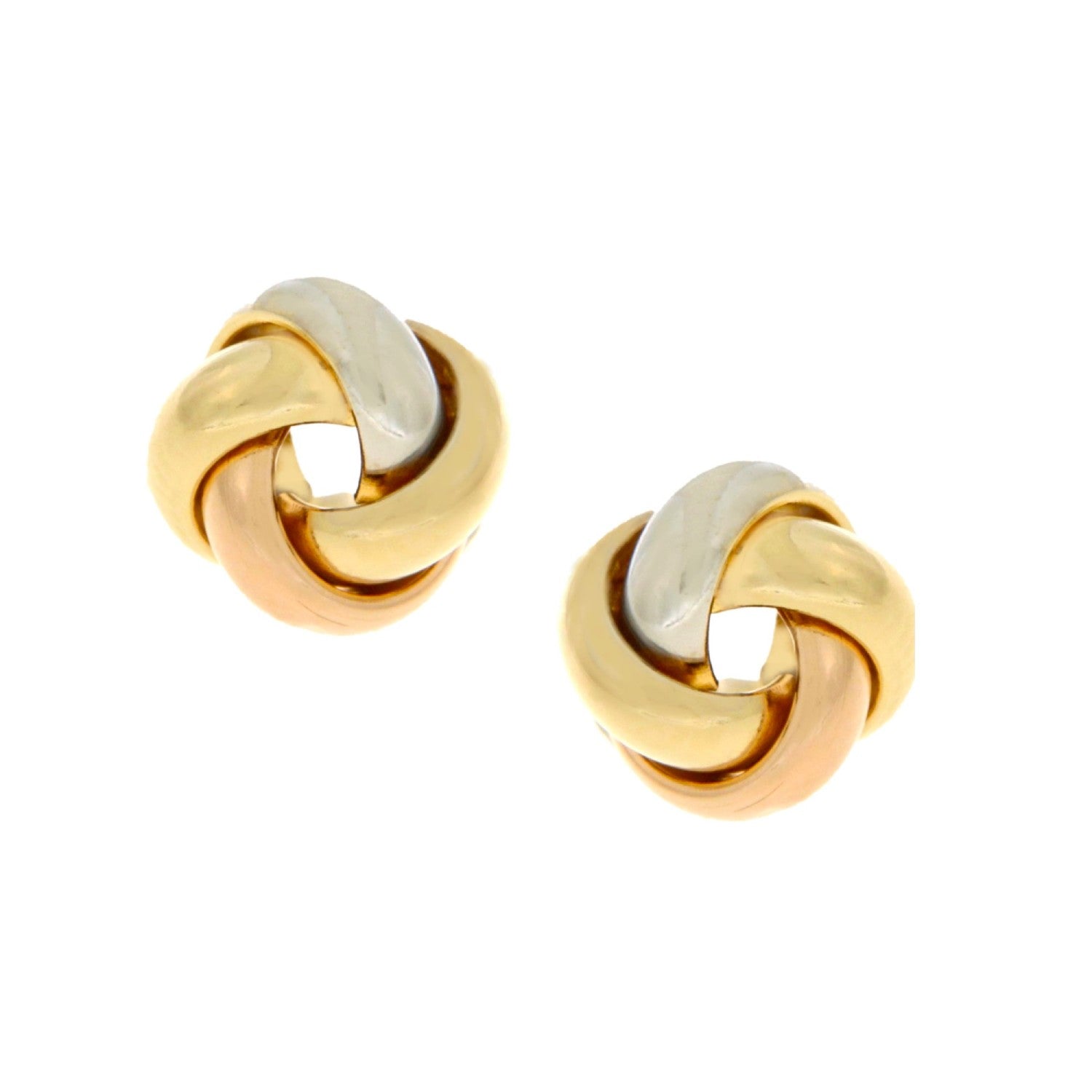 EARRINGS WHITE & PINK & YELLOW GOLD 585  - 98395