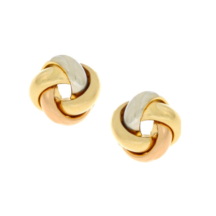 EARRINGS WHITE & PINK & YELLOW GOLD 585 - 98395