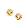 EARRINGS WHITE & PINK & YELLOW GOLD 585  - 98396