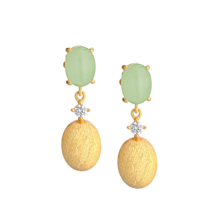 EARRINGS YELLOW SILVER 925 & C.Z. - 98542