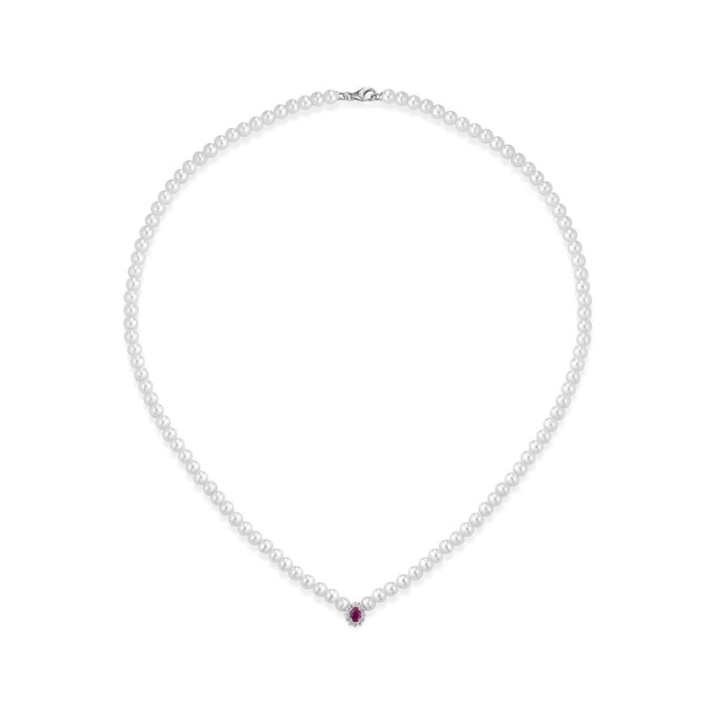 NECKLACE WHITE GOLD 750 & PRECIOUS STONES  - 98656