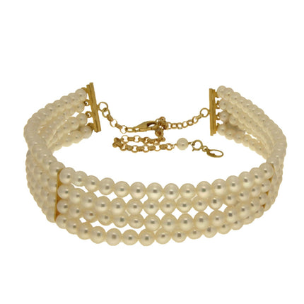 NECKLACE YELLOW SILVER 925 & PEARLS - 98662