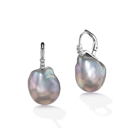 EARRINGS WHITE GOLD 750 & PRECIOUS STONES - 98686