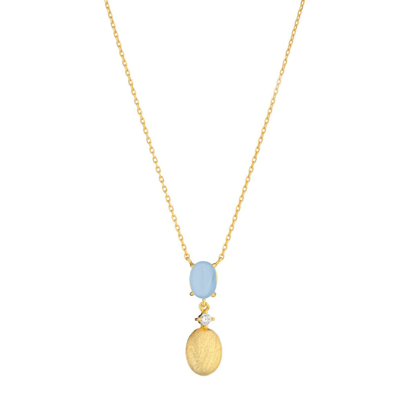 NECKLACE YELLOW SILVER 925 & SYNTHETIC STONES - 98709 - Availability: Immediately