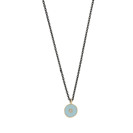 NECKLACE  GOLD 585 & C.Z. WITH SILVER CHAIN - 98934